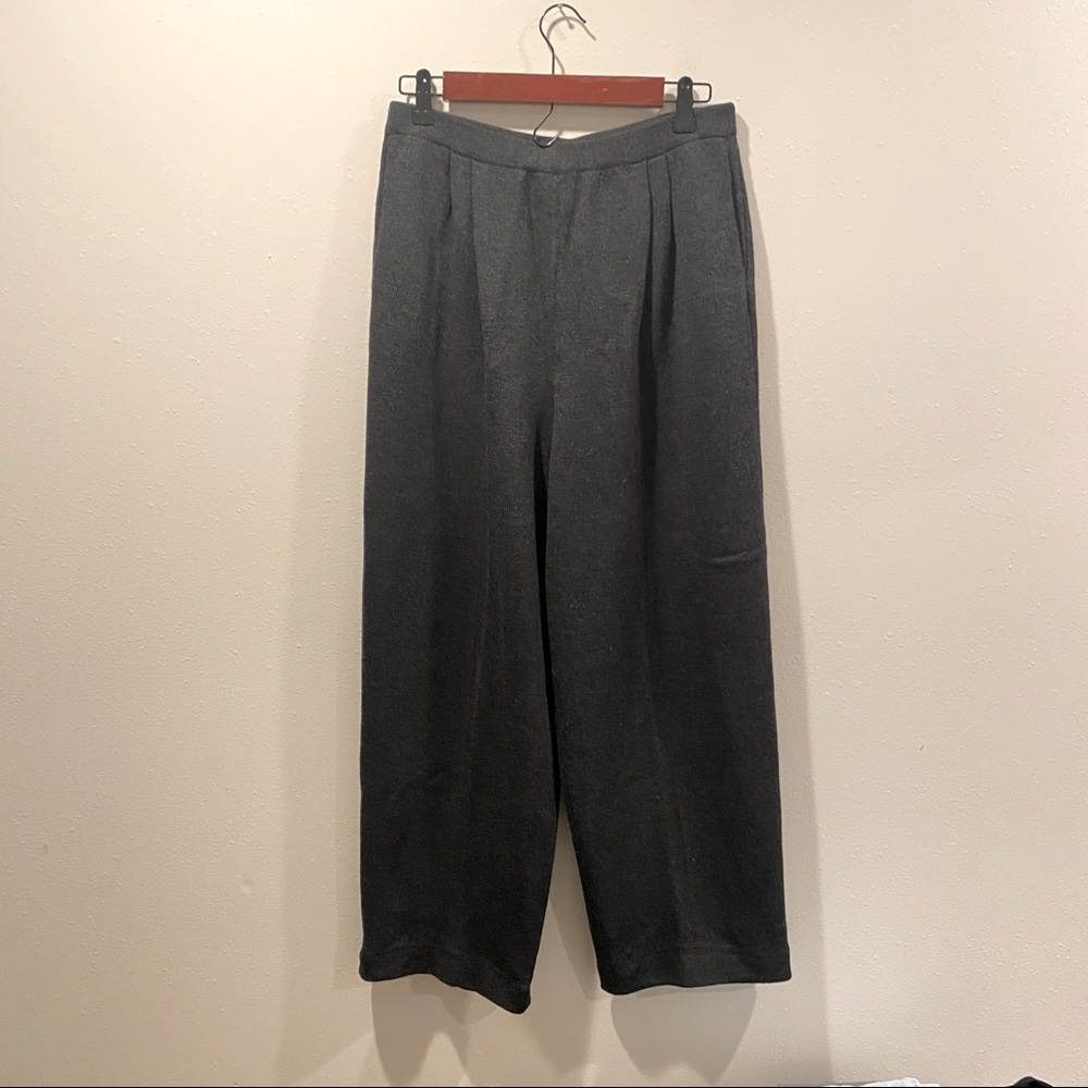 St John dark gray wide leg pants